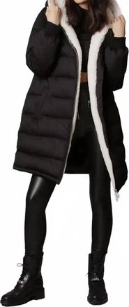 Avec Les Filles Fux Fur-Lined Puffer Coat In Black