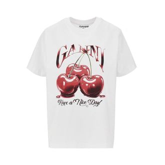 Ganni Cherry print Relaxed Fit T-shirt Woman XS