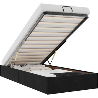 vidaXL Estructura De Cama Otomana Sin Colch&oacute;n Terciopelo Negro Vidaxl