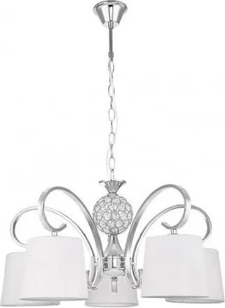 Fabrilamp Lampara Bogota 5xe14 Cromo Pantalla Blanca Regx57x57 Cm