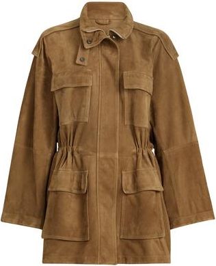 Brunello Cucinelli Couture suede safari jacket in Brown at Nordstrom, Size 48 It