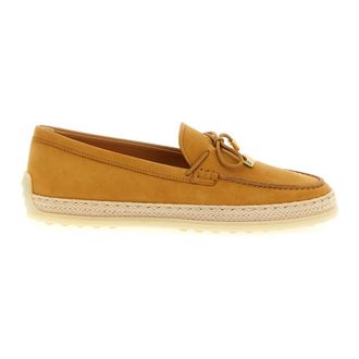 Tod's Loafers, female, Beige, 6 UK, Gomma Rafia 92K Suede Loafers