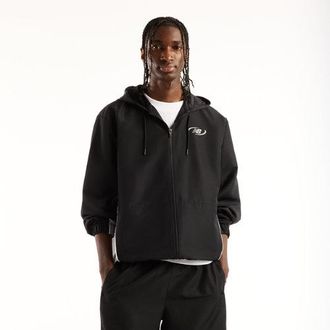 New Balance Hombre Trackside Woven Jacket en Negro/Gris, Polywoven, Talla 2XL