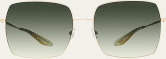 Barton Perreira Folasade Titanium Square Sunglasses