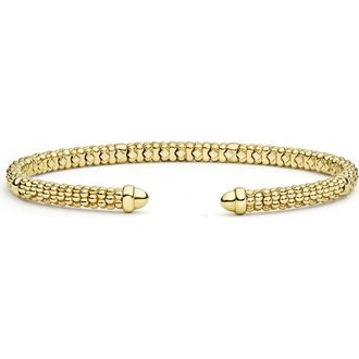 Lagos Signature Caviar Mini Versa Torque Bracelet in Gold at Nordstrom, Size 7
