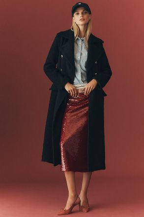 Maeve Sculpted Wool Blend Double-Breasted Coat Jacket