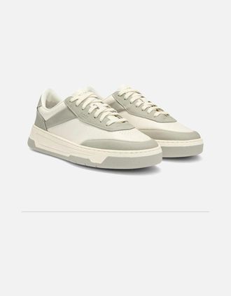 HUGO BOSS Mens BOSS Baltimore Tenn Inupi Leather Trainers, Open Grey - Tan - Size: 11