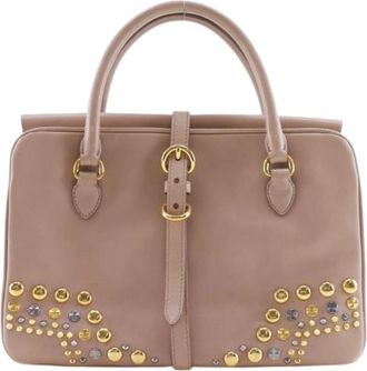 Miu Miu Pre-owned Leren Handtas - Dames - Vintage Handtas - Roze - ONE Size - Leer - Vintage