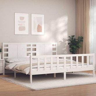 vidaXL Vidaxl - Estructura De Cama Sin Colch&oacute;n Madera Maciza Blanca 200x200 Cm
