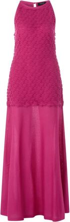 Marc Cain Viscose Maxi Knit Dress - Dames - Avondkleed - Paars - 3XL - Kleedjes