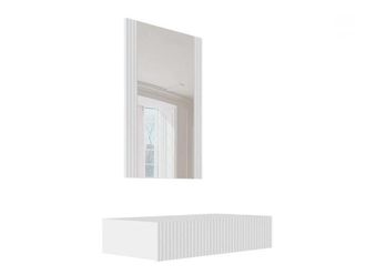 Mirjan24 Tocador Levmari 111, Blanco, Espejo, 97x80x42cm