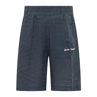 Palm Angels Casual Shorts, male, Blue, Size: XS Classic Logo Track Shorts