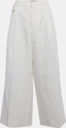 Jacquemus Off-White Linen Wide-Leg Cropped Pants