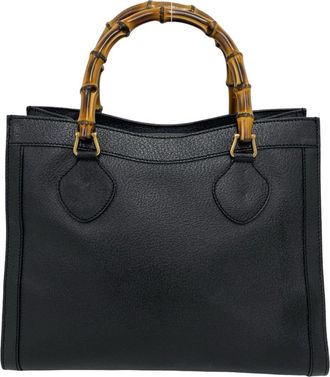 Gucci Black Leather Handbag Tote Bag (Pre-Owned)