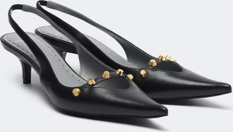 Balenciaga Studded leather slingback pumps