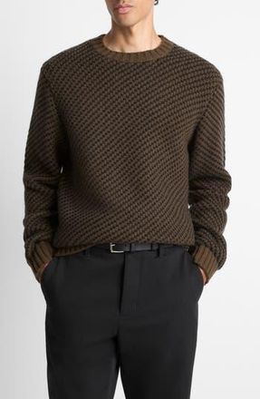 Vince Birds Eye Wool & Cashmere Sweater in Dark Roast at Nordstrom Rack, Size Large