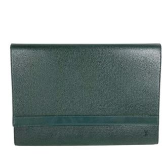 Louis Vuitton Pre-owned Taiga Leren Clutch Tas - Heren - Pre-owned - Groen - Maat: ONE Size Leer