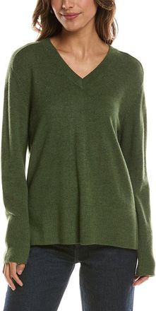 Fort&eacute; Cashmere Hi Low Easy V-Neck 100% Cashmere Sweater
