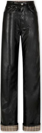 Paco Rabanne Wijde Broek - Dames - Wijde Broeken - Zwart - W27 - Leer - Broeken