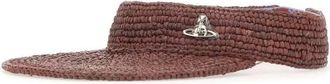 Vivienne Westwood Accessoires, Dames, Bruin, ONE Size, Orb Geweven Raffia Vizier