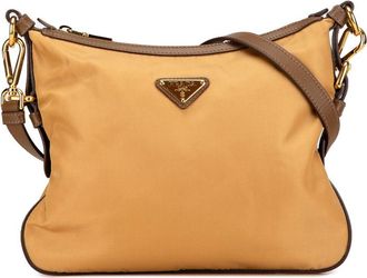 Prada 2013-2024 Saffiano Trimmed Tessuto Zip Top crossbody bag - Brown