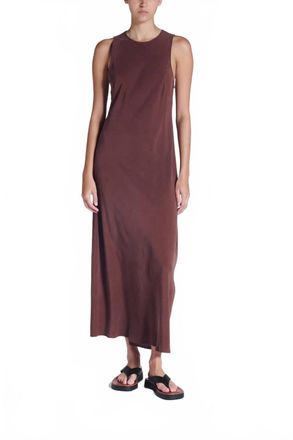 Asceno Valencia Silk Maxi Dress In Mahogany
