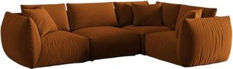 MICADONI Modulares 4-Sitzer Design Ecksofa Chris mit Eckteil rechts - Samtbezug