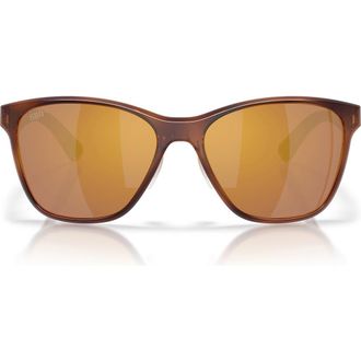 Costa Luna Nueva 57mm Polarized Butterfly Sunglasses in Tortoise /Gold Mirror 580P at Nordstrom