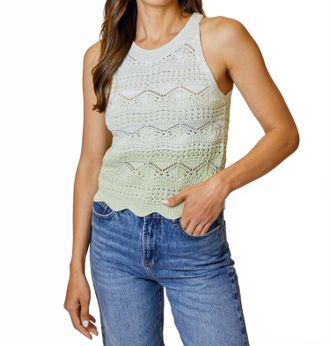 dh New York Sleeveless Halter Sweater In Pistachio