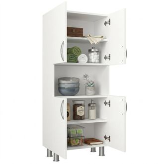 Dmora Dmora - Gran Armario Multiusos Celaeno, Muebles Multifuncionales, Zapatero, Armario Para Zapatos, 60x30h140 Cm, Blanco, Con Embalaje Reforzado