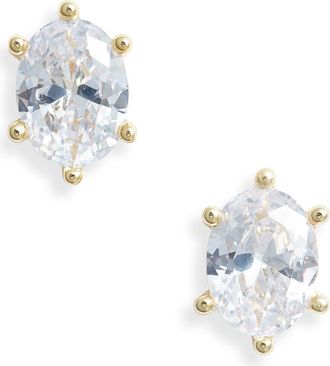 Kendra Scott Cailin Cubic Zirconia Stud Earrings in Gold Metal White at Nordstrom