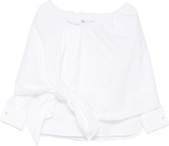 Max Mara Overhemden, Dames, Wit, S, Katoen, Curvone Katoenen Blouse