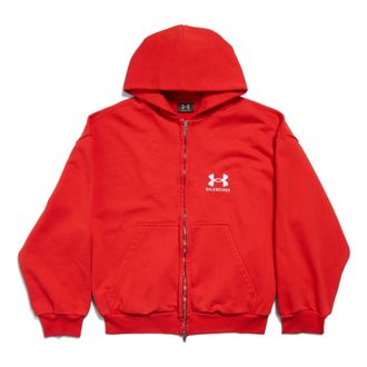 Balenciaga x Under Armour Zip-Up Hoodie Red White 803264TRVB86540