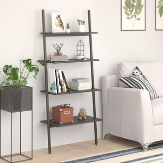 vidaXL Estanter&iacute;a Inclinada De 4 Baldas Negro 64x34x150,5 Cm Vidaxl