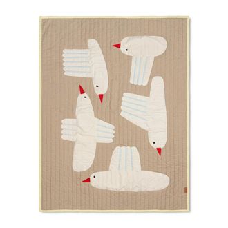 Ferm Living Bird Quilted Decke, sand