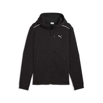 Puma Felpa con zip integrale e cappuccio PUMATECH da uomo, Abbigliamento, Nero, XXL