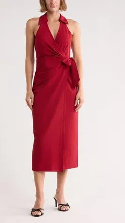 Cinq &agrave; Sept Ellison Sleeveless Wrap Dress in Bordeaux at Nordstrom Rack, Size 12