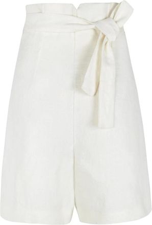 Cortana Short met Hoge Taille - Dames - Korte Broeken - Wit - S - Leer - Korte Broeken