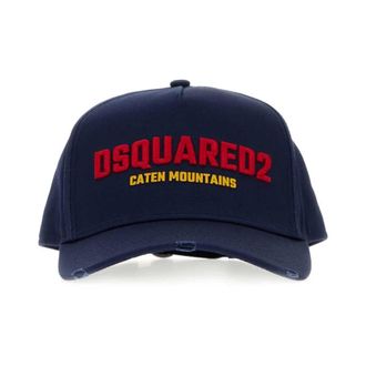 Dsquared2 Baseball Cap - Heren - Petten - Blauw - ONE Size - Katoen - Accessoires
