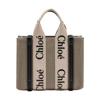Chlo&eacute; Handbags, female, Multicolor, Size: ONE SIZE Small Woody Tote Bag