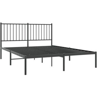 vidaXL Vidaxl - Estructura Cama Sin Colch&oacute;n Con Cabecero Metal Negro 140x190 Cm