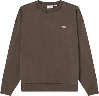 Obey Pigment Crew Sweatshirt - Heren - Sweatshirts - Zwart - L - Katoen - Hoodies & sweatvesten