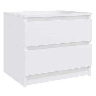 vidaXL Vidaxl - Mesita De Noche Madera Contrachapada Blanco 50x39x43,5 Cm