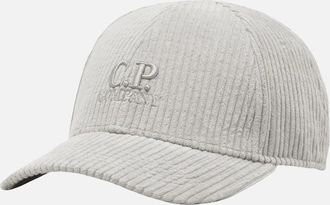 C.P. Company Mens Corduroy Embroidered Logo Grey Cap - Size: ONE size