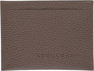 Longchamp Le Foulonn&eacute; Leather Card Case in Taupe at Nordstrom
