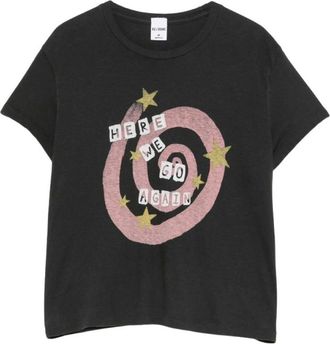 Re/Done Tops, Dames, Zwart, M, Katoen, T-shirt