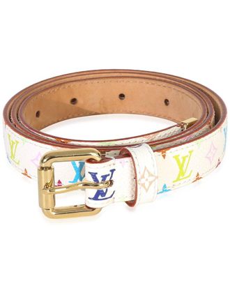 Louis Vuitton White Multicolor Monogram 30Mm Belt 80/32 (Authentic Pre-Loved)