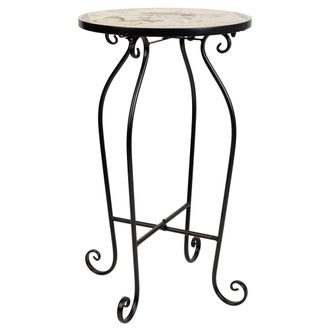 Wanderlust Deco Wanderlust Deco - Soporte De Mosaico Y Forja Negro D35x60