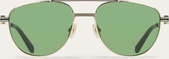 Ferragamo Men Aviator frame sunglasses Green