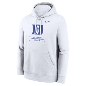 Nike Duke Club Basketball 2-Hit Nike Mens College Pullover Hoodie in White | NKDK10ADU-DV1